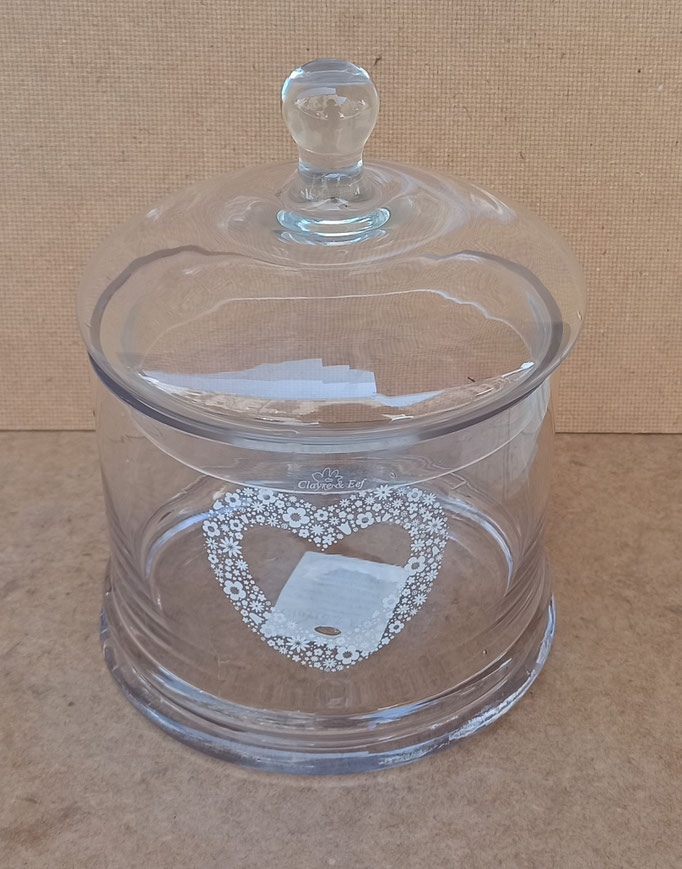 Tarro cristal con tapa. Ref 4GL0188. 14x22