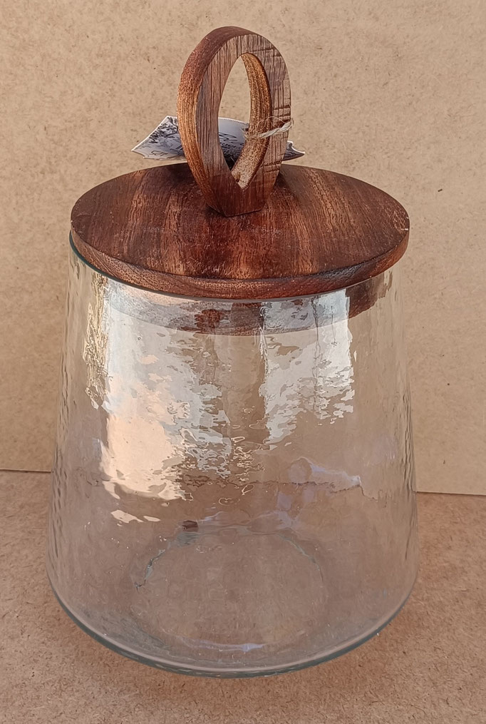 Frasco con tapa madera. Ref A35885. 23x15