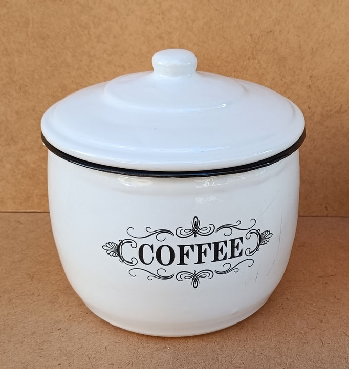 Tarro metal esmaltado coffe. Ref 58760. 16x15