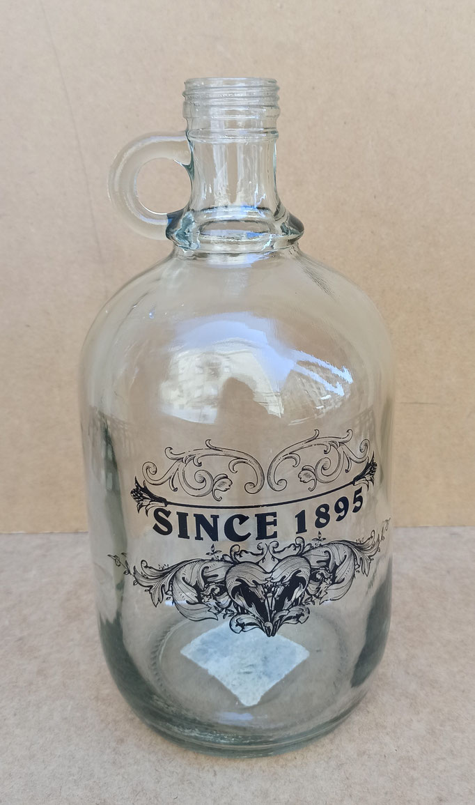 Botella cristal con asa. Ref 6GL1186. 27x12 