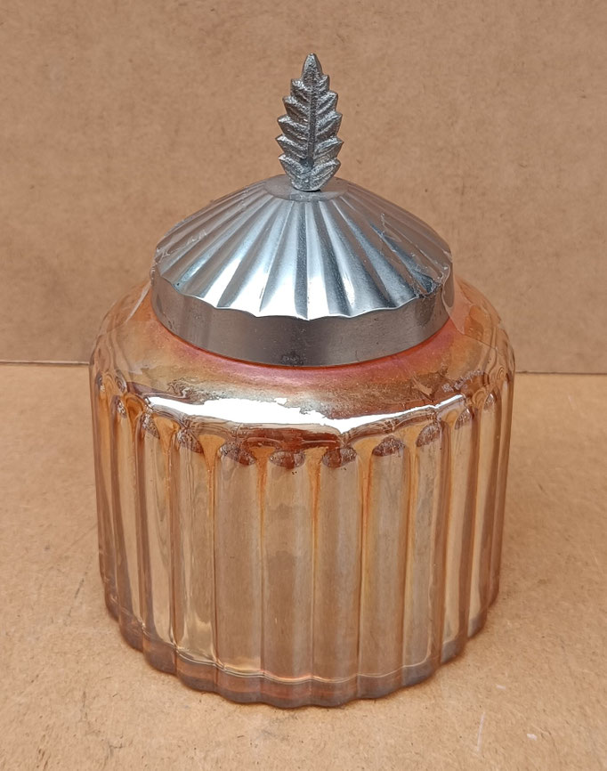 Bote cristal con tapa metal. Ref 52464. 17x12