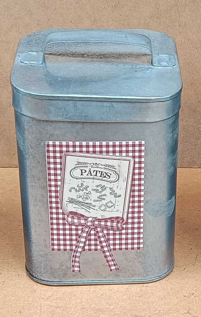 Bote zinc con tapa pasta. Ref BT002. Mediano 22x12. 