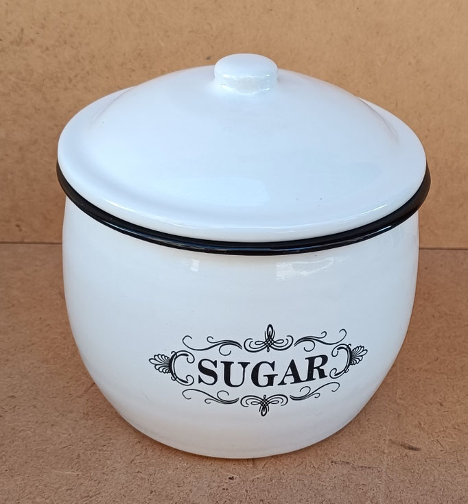 Tarro metal esmaltado sugar. Ref 58760. 12x11