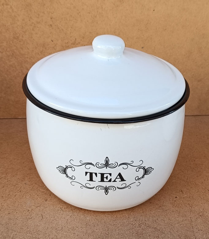 Tarro metal esmaltado tea. Ref 58760. 14x13