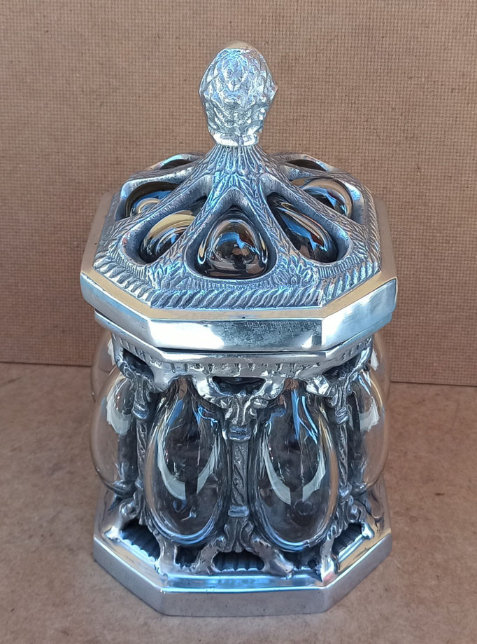 Tibor vidrio soplado y metal. Ref TI11B. 25x14x14