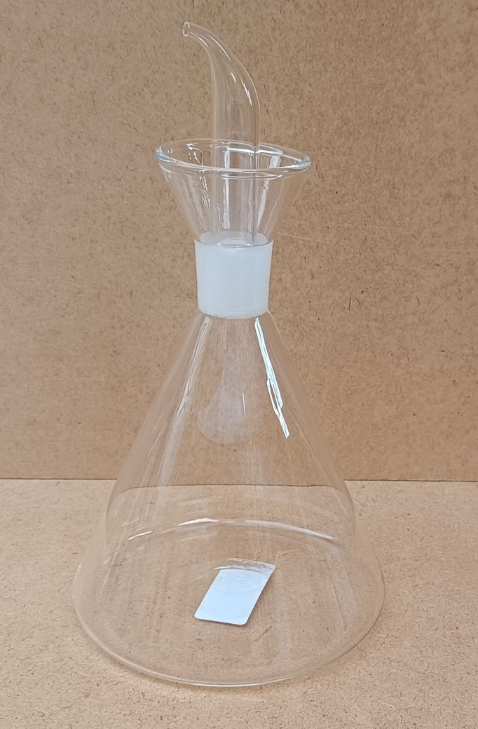 Frasco cristal cónico (aceitera antigoteo). Ref 10000. 11x15. Capacidad 1L