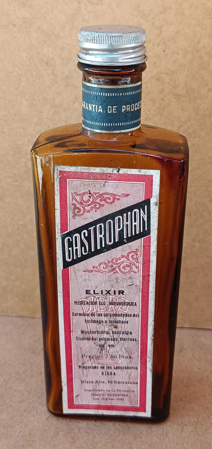 Botella antigua Gastrophan. Ref GOY. 20x7x4