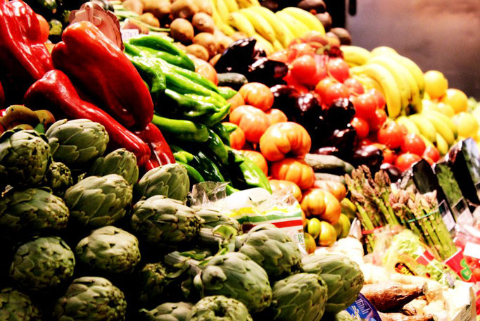 Frisches Gemüse auf dem Markt in Bilbao