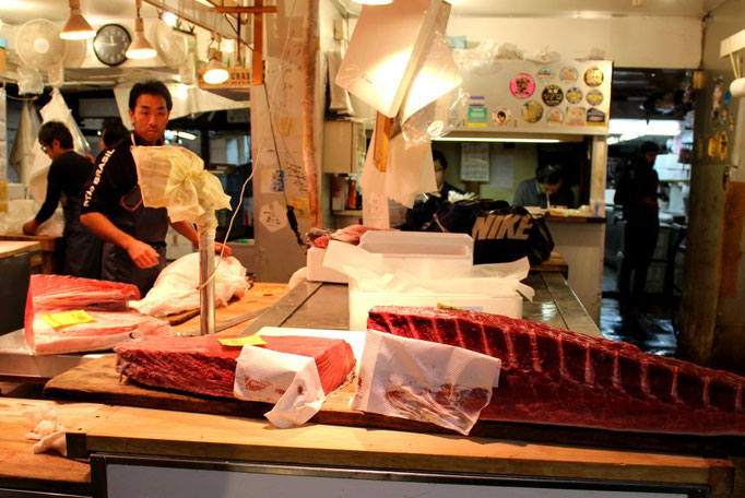 Auf dem Tsukiji Fischmarkt