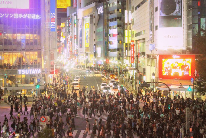 Shibuya Crossing bei Nacht