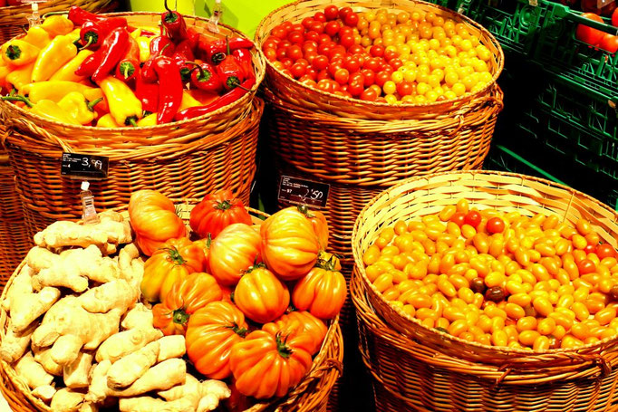 Frisches Gemüse auf dem Markt in Bilbao