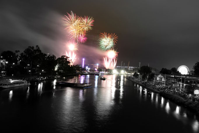 Moomba Festival mit Feuerwerk, Melbourne