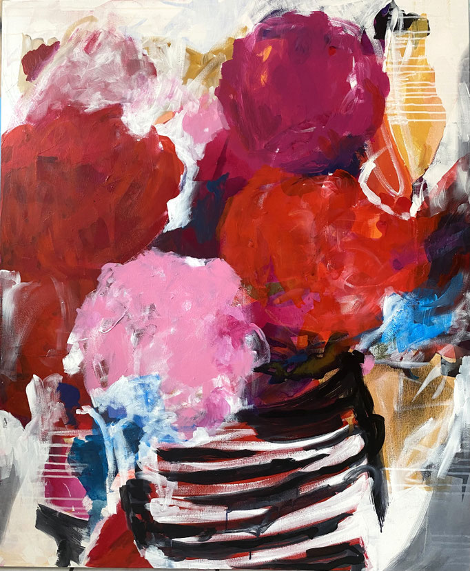 Pot of flowers 100x120x4cm, Acryl