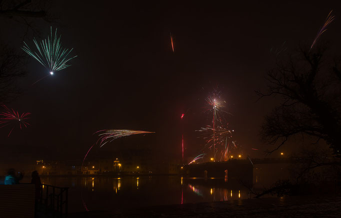 Kitzingen am Main, Feuerwerk zum Jahreswechsel 2014/15