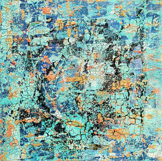 Piilotettu, 2022, Acryl mit Marmormehl auf Leinwand (auf Keilrahmen), 50x50 cm, CHF 950