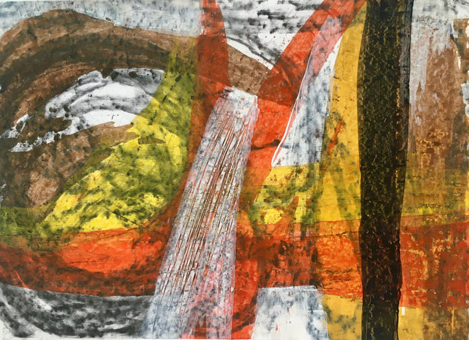 Zeremonie I, 2019, Gouache und Kohle auf Papier, 48x66 cm, CHF 750
