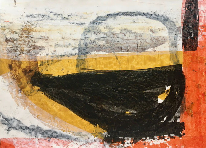 Zeremonie II, 2019, Gouache und Kohle auf Papier, 48x66 cm, CHF 750