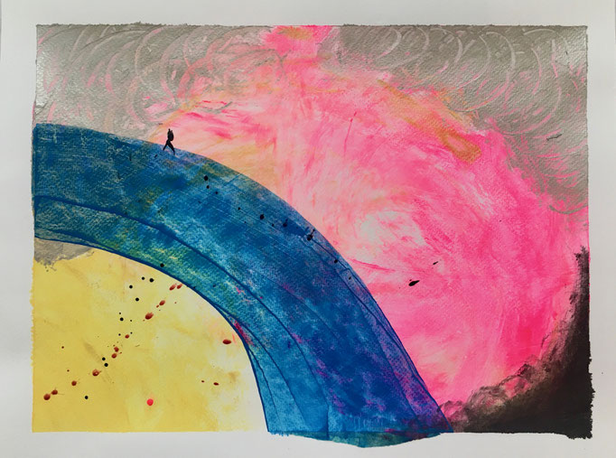 Circle II, 2019, Gouache und Acryl auf Papier, 27x36 cm, CHF 250