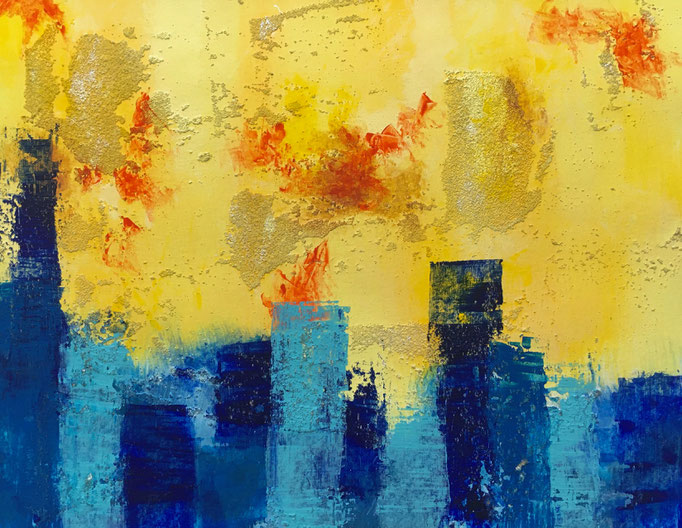 Los Angeles IV, 2016, Acryl und Sand auf Papier, 38x48 cm, CHF 550