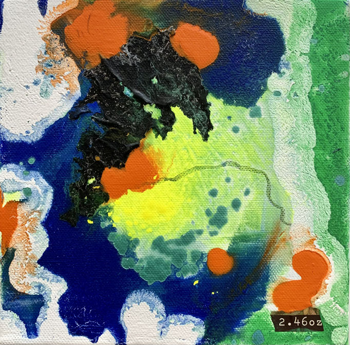 México III, 2022, Acryl, Kohle und Collage auf Leinwand (auf Keilrahmen), 20x20 cm CHF 790