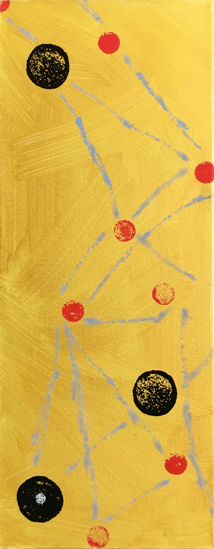 Planetensystem I, 2014, Acryl auf Leinwand (auf Keilrahmen), 49.5x20 cm, CHF 550