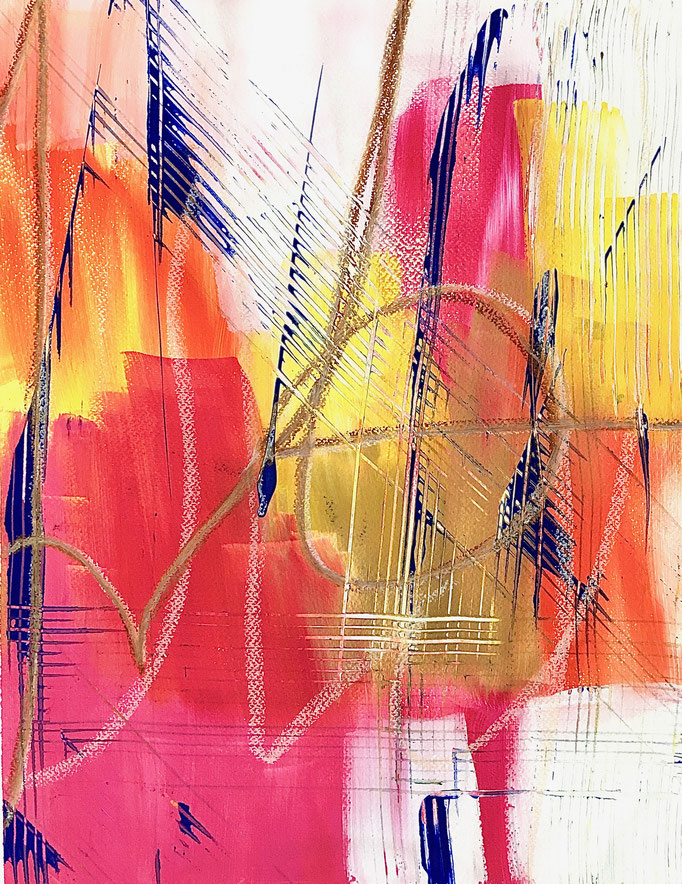 Circuit II, 2016, Gouache und Ölkreide auf Papier, 45x34.5 cm, CHF 350