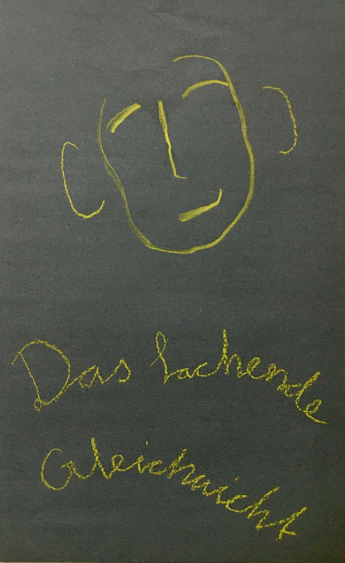 Das lachende Gleichgewicht, 2016, Farbstift auf schwarzem Papier, 50x31.5 cm, CHF 100
