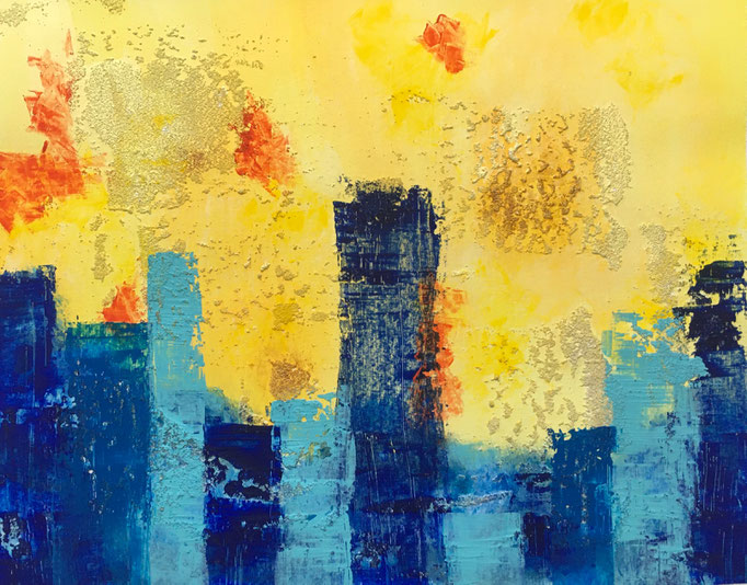 Los Angeles II, 2016, Acryl und Sand auf Papier, 38x48 cm, CHF 550