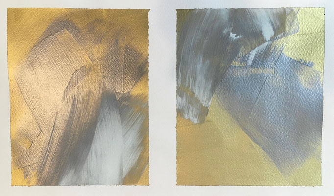 Gold Flash, 2013, Gouache auf Papier, 19x34 cm, CHF 80