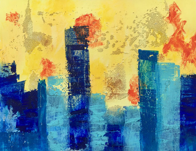 Los Angeles I, 2016, Acryl und Sand auf Papier, 38x48 cm, CHF 550