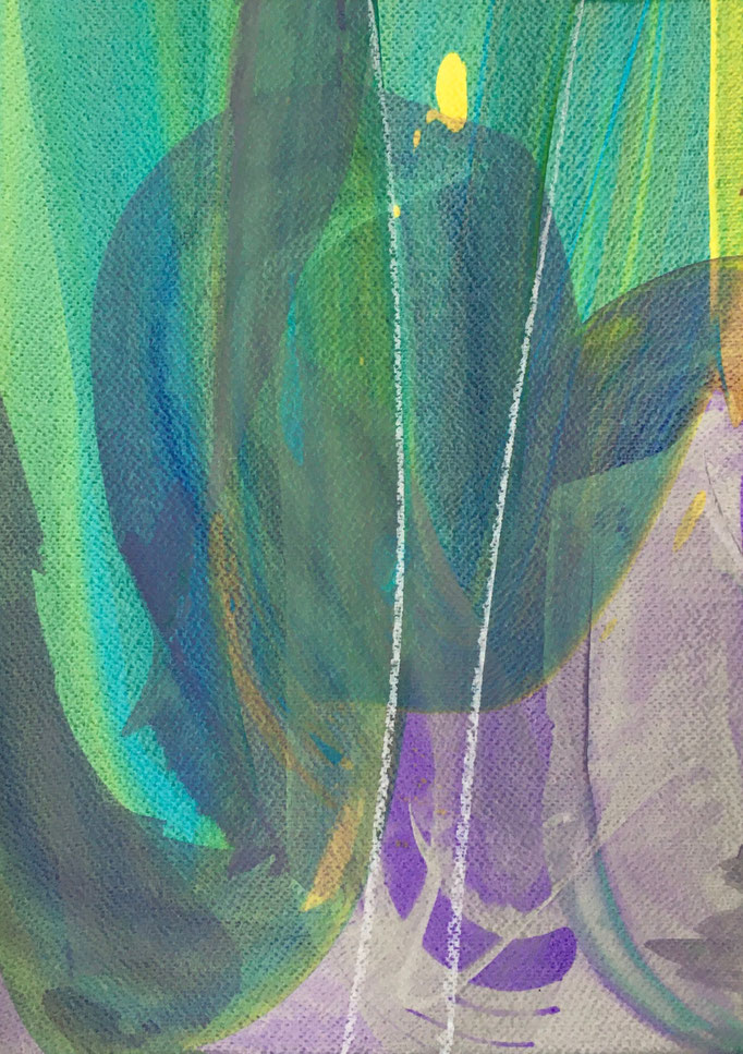 Köpfe, 2019, Gouache und Pastellkreide auf Papier, 37x26.5 cm, CHF 220