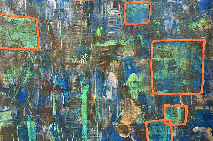 Abflug, 2021, Acryl auf Papier, 29.5x42 cm, CHF 200