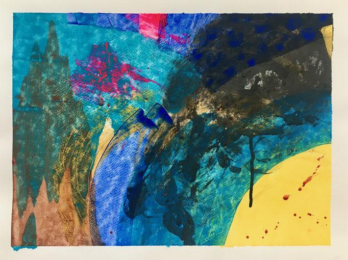 Circle I, 2019, Gouache und Acryl auf Papier, 27x36 cm, CHF 250