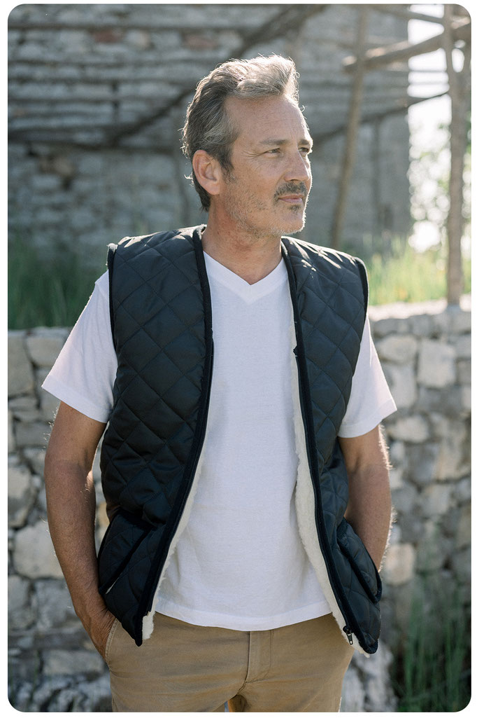gilet de travail en laine de mouton et dessus synthétique respirant déperlant homme 