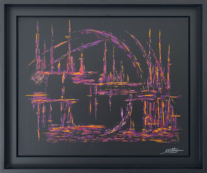 Fulminant - Eric Delahaye - acrylique au couteau sur toile - 33x41 cm - série Vibrations