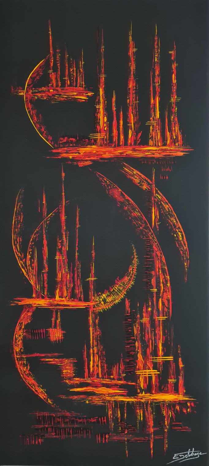 Réjouissance - Eric Delahaye - acrylique au couteau sur toile - série Vibrations