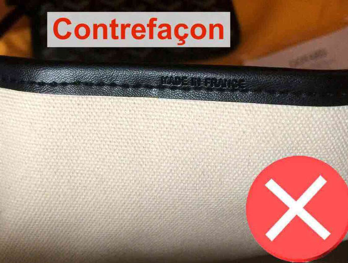 toile intérieur sac goyard contrefacon fake 