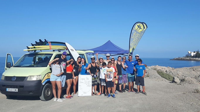 The team and surf club along with volunteers at our annual beach clean