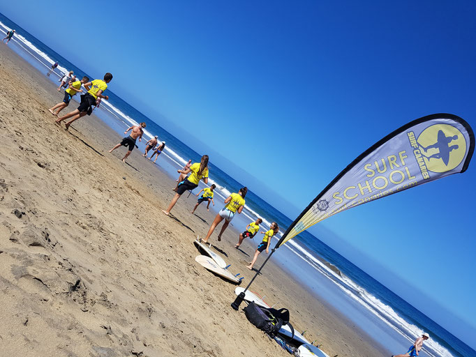 Beach stretching after the class