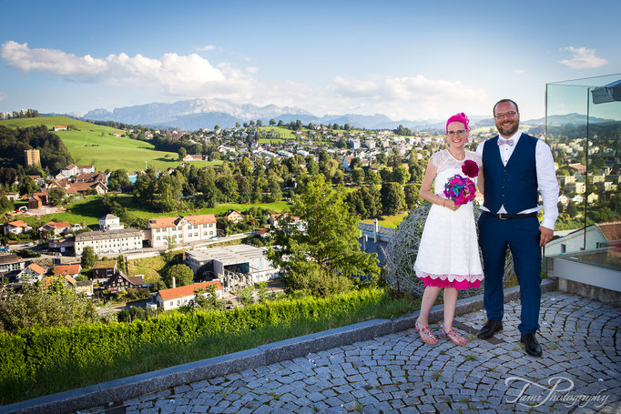 Hochzeitsfotograf im Restaurant Rüti, Herisau - mit Alpenblick