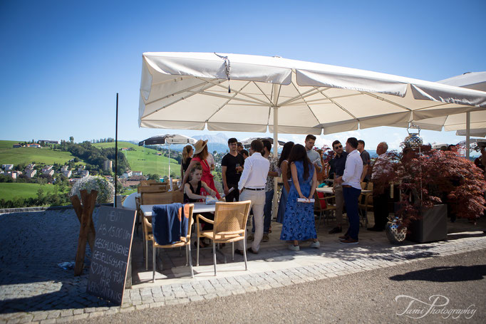 Hochzeitsfotos im Restaurant Rüti, Herisau - mit Alpenblick