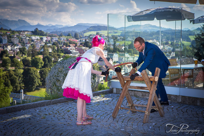 Hochzeitsfotograf im Restaurant Rüti, Herisau - mit Alpenblick