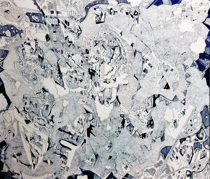 「世界を作れ-blue-」 2014.3 (530mm×455mm)【SOLD OUT】