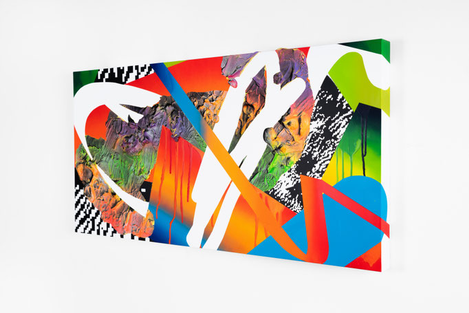 combination-cut in 2/2021/H500xW1000xD50mm/wood panel,cotton cloth,acrylic,spray