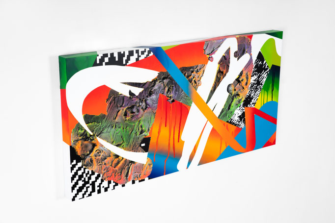 combination-cut in 2/2021/H500xW1000xD50mm/wood panel,cotton cloth,acrylic,spray