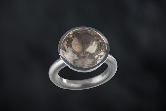 Produktnummer 2952 - Rauchquarz mit Rutilnadeln,  925/- Silber