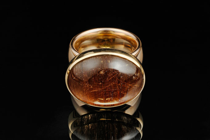 Produktnummer 0792 - 585/- Rotgold, Rutilquarz-Katzenauge