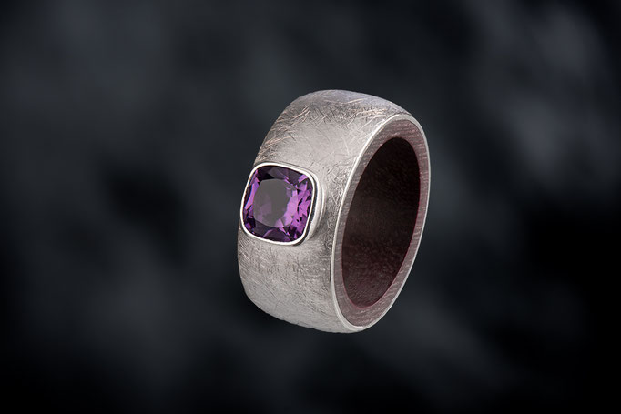 Produktnummer 6435 - 925/- Silber, Amethyst,  purple heart  - Holz