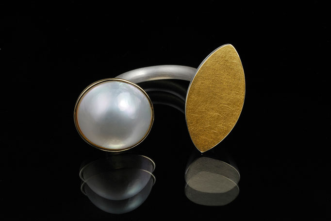 Produktnummer 0794 - 750/- Gelbgold, 925/- Silber, Mabeperle