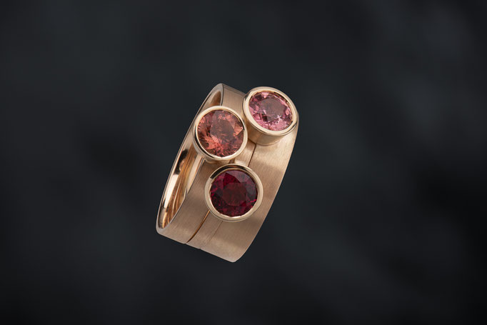 Produktnummer 4189 - 585/- Roségold, Turmaline, rot, rosa